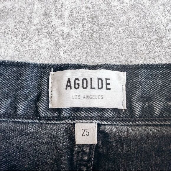 Agolde Black 90's Jean Distressed Size 25 - Picture 7 of 9